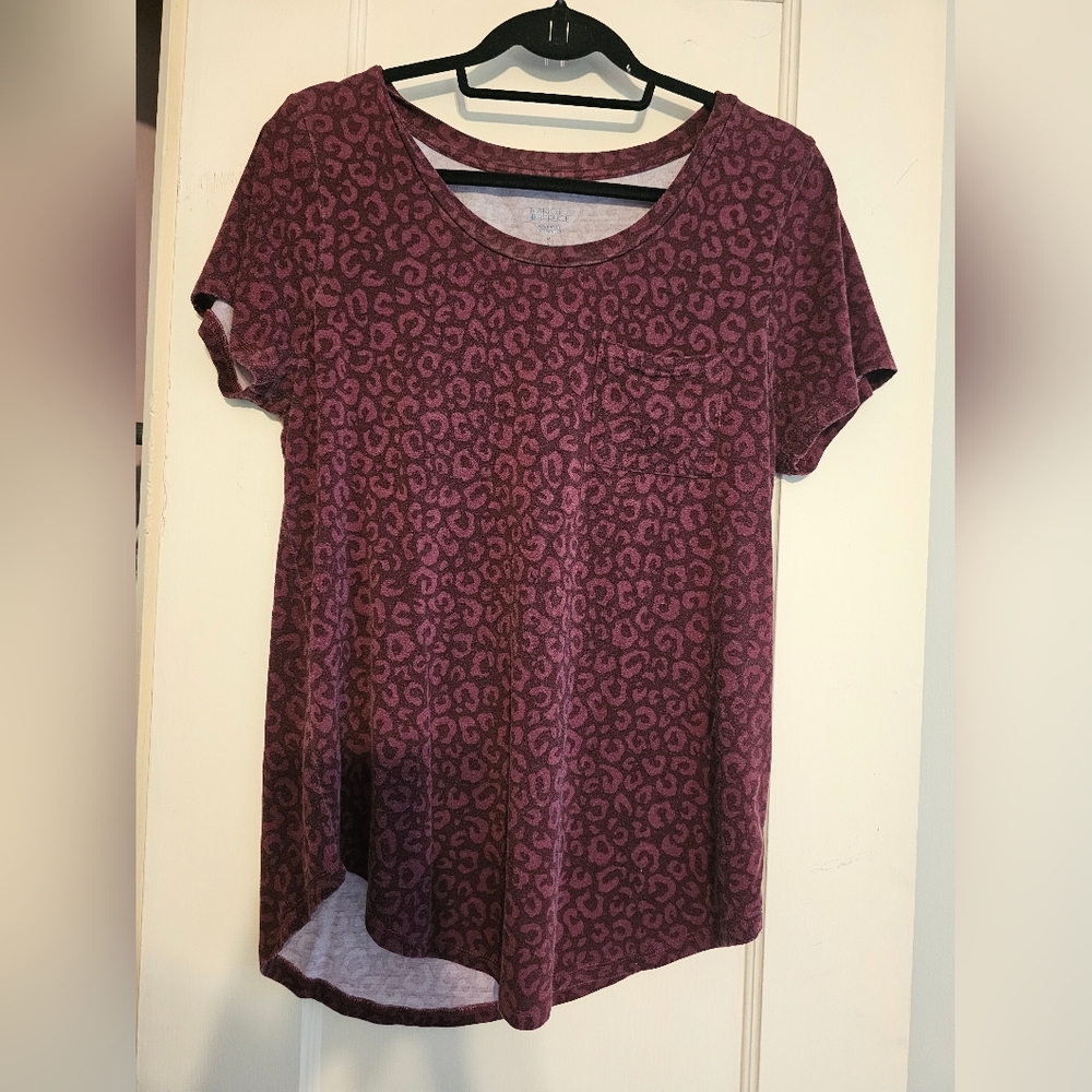 Market & Spruce Maroon Patterned Top